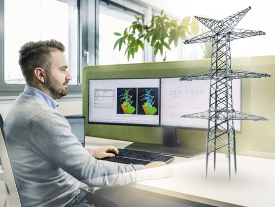 Cteam Ingenieur bei der digitalen Planung von Freileitungen und Masten. Cteam Ingenieur bei der digitalen Planung von Freileitungen und Masten.